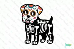 Boxer Day Of The Dead Dog Sublimation Clipart Product Image 1
