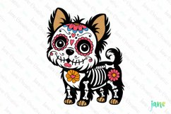 Yorkshire Terrier Day Of The Dead Dog Sublimation Clipart Product Image 1