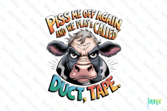 Funny Dairy Cow Quotes Sublimation Clipart Product Image 1
