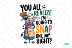 Funny Cow Quotes Sublimation Clipart Product Image 1