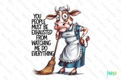 Funny Dairy Cow Quotes Sublimation Clipart Product Image 1