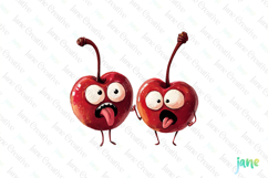 Funny Cherry - Funny Fruits &amp; Vegetables Clipart Product Image 1
