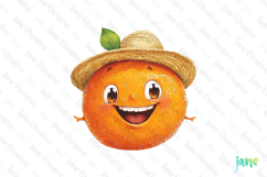 Funny Orange-Funny Fruits &amp; Vegetables Clipart Product Image 1