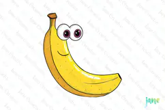 Funny Banana - Funny Fruits & Vegetables Clipart Product Image 1