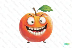 Funny Apple- Funny Fruits & Vegetables Clipart Product Image 1