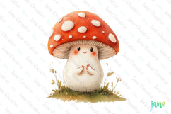 Funny Mushroom - Funny Fruits &amp; Vegetables Clipart Product Image 1