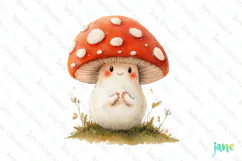 Funny Mushroom - Funny Fruits & Vegetables Clipart Product Image 1