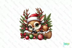 Funny Reindeer Christmas PNG Clipart Product Image 1