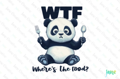 WTF Where's the Food Funny Sarcastic Animal Quotes Clipart Product Image 1