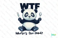 WTF Where's the Food Funny Sarcastic Animal Quotes Clipart Product Image 1
