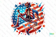 Funny Skeleton 4th of July Sublimation Product Image 1