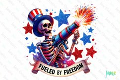 Funny Skeleton 4th of July Sublimation Product Image 1