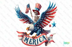 Funny Skeleton 4th of July Sublimation Product Image 1