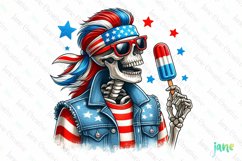 Funny Skeleton 4th of July Sublimation Product Image 1