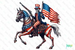 Funny Skeleton 4th of July Sublimation Product Image 1