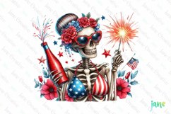 Funny Skeleton 4th of July Sublimation Product Image 1