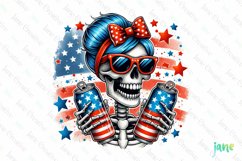 Funny Skeleton 4th of July Sublimation Product Image 1