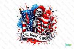 Funny Skeleton 4th of July Sublimation Product Image 1