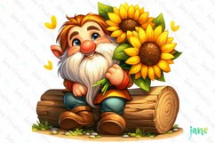 Gnome With Sunflowers Sublimation Product Image 1