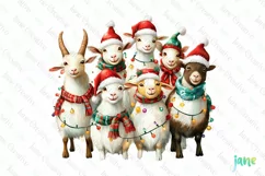 Christmas Group Of Goat Farm Animals Clipart Product Image 1