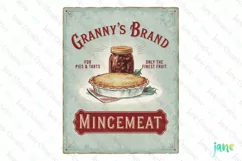 Granny's Brand Mincemeat Vintage Christmas Labels Clipart Product Image 1