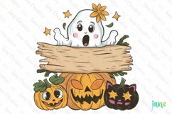 Halloween Sign Board Sublimation Clipart Product Image 1