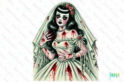 Halloween Vintage Pin-up Girl Clipart Product Image 1