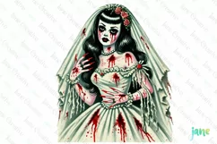 Halloween Vintage Pin-up Girl Clipart Product Image 1