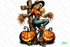 Halloween Vintage Pin-up Girl Clipart Product Image 1