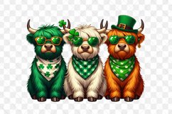 Patrick's Day Colorful Trio Highland Cow Product Image 2