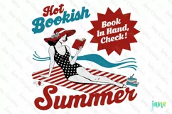 Hot Bookish Summer Vintage Girl Quotes Clipart Product Image 1