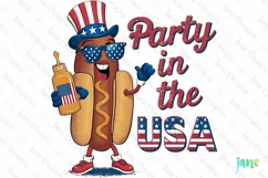 Hot Dog 4th Of July Sublimation Clipart Product Image 1