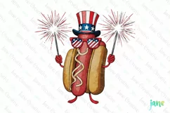 Hot Dog 4th Of July Sublimation Clipart Product Image 1