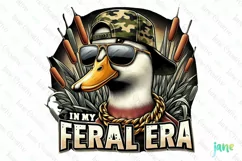 In My Feral Era Funny Duck Clipart Product Image 1