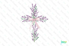 Spring Lavender Cross Coquette Bow Clipart Product Image 1
