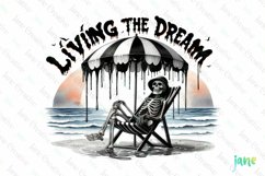 Living The Dream Funny Summer Skeleton Product Image 1