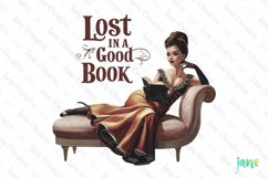 Lost In A Good Book Retro Book Lover Clipart Product Image 1