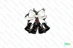 Luxury Plaid Black and White Christmas Clipart Product Image 1