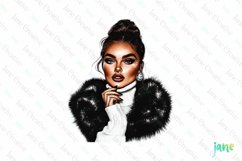 Luxury Plaid Black and White Christmas Clipart Product Image 1