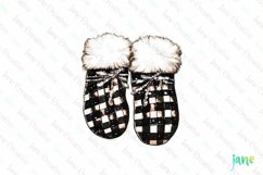 Luxury Plaid Black and White Christmas Clipart Product Image 1
