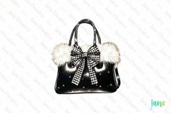 Luxury Plaid Black and White Christmas Clipart Product Image 1