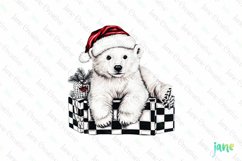 Luxury Plaid Black and White Christmas Clipart Product Image 1