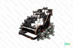 Luxury Plaid Black and White Christmas Clipart Product Image 1