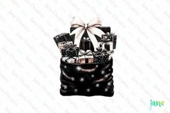Luxury Plaid Black and White Christmas Clipart Product Image 1