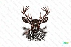 Luxury Plaid Black and White Christmas Clipart Product Image 1