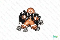 Luxury Plaid Black and White Christmas Clipart Product Image 1
