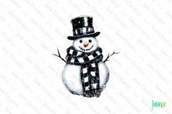 Luxury Plaid Black and White Christmas Clipart Product Image 1
