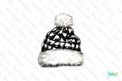 Luxury Plaid Black and White Christmas Clipart Product Image 1