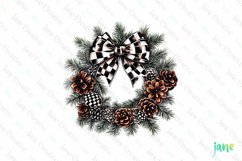 Luxury Plaid Black and White Christmas Clipart Product Image 1