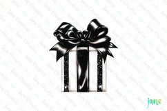 Luxury Plaid Black and White Christmas Clipart Product Image 1